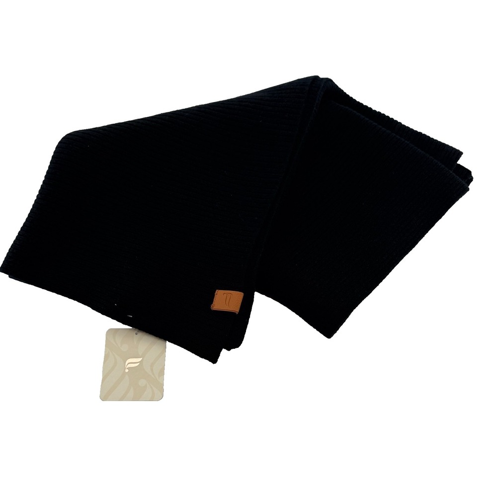 Fabletics‎ Cashmere Blend Scarf Black 95/5 Soft Knit Winter Scarf NWT